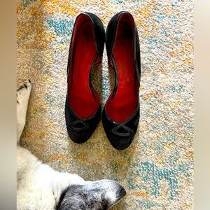 John Fluevog Miracles Cana black suede heel size 11